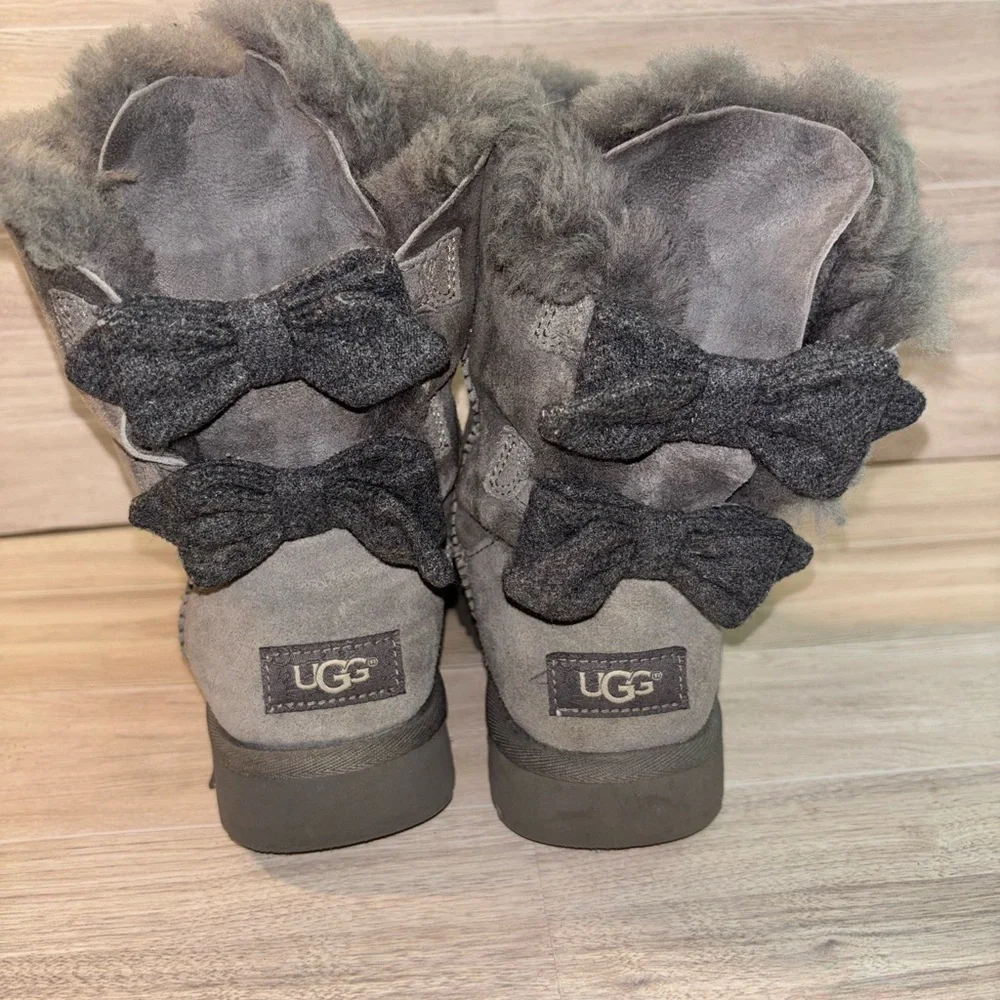 UGG Grey Bailey Bow II Boots